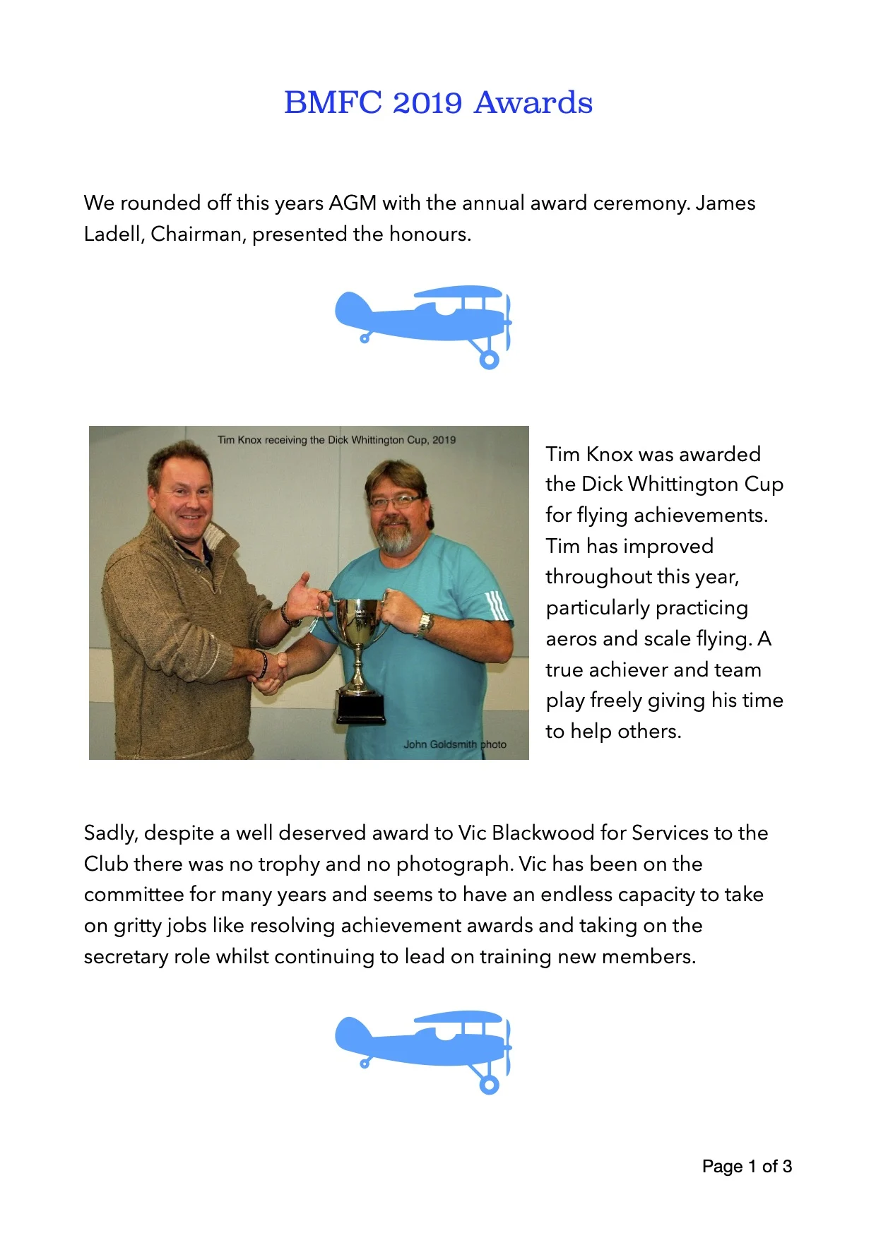 2019 BMFC Awards