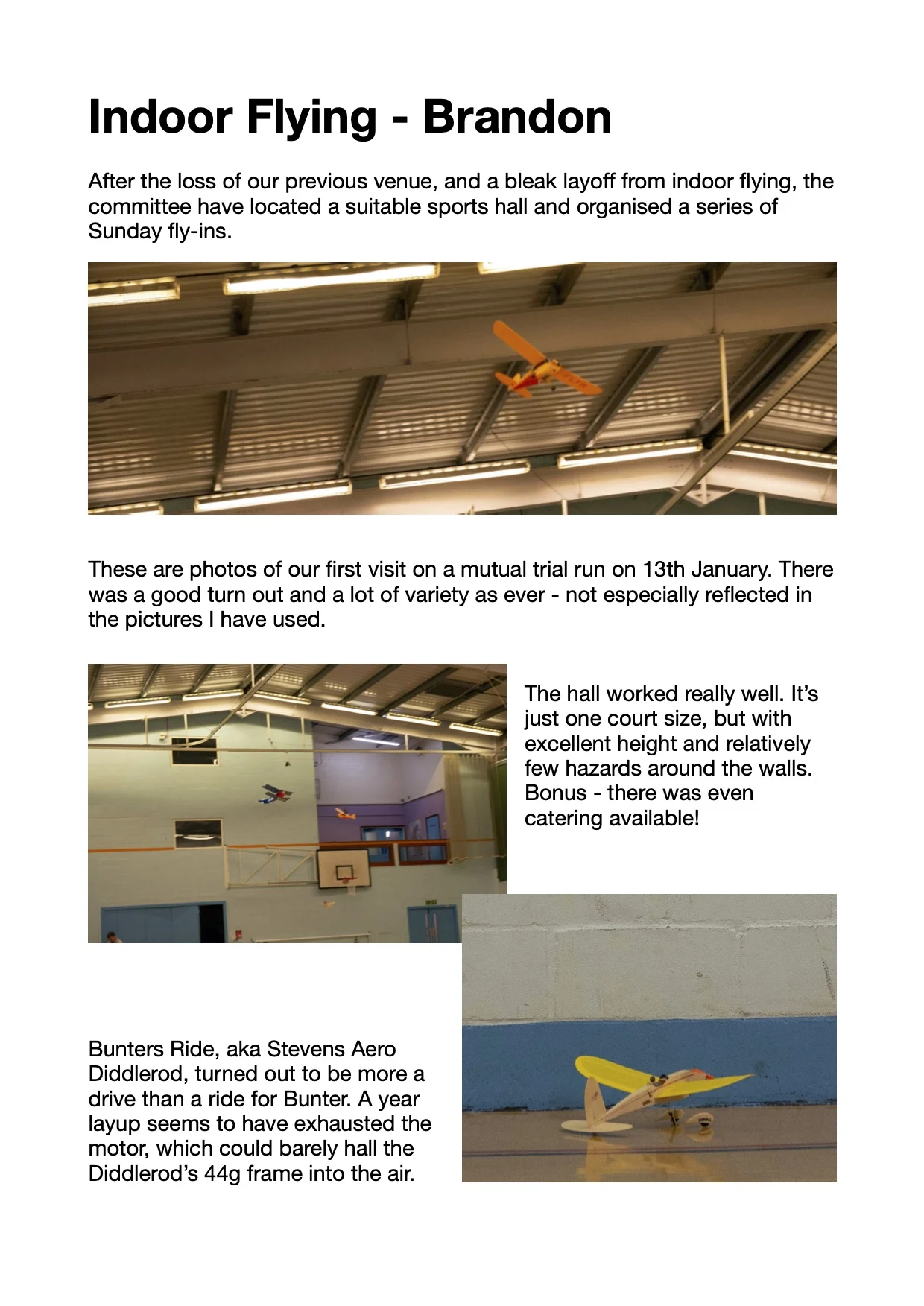 Indoor Flying Jan 2019