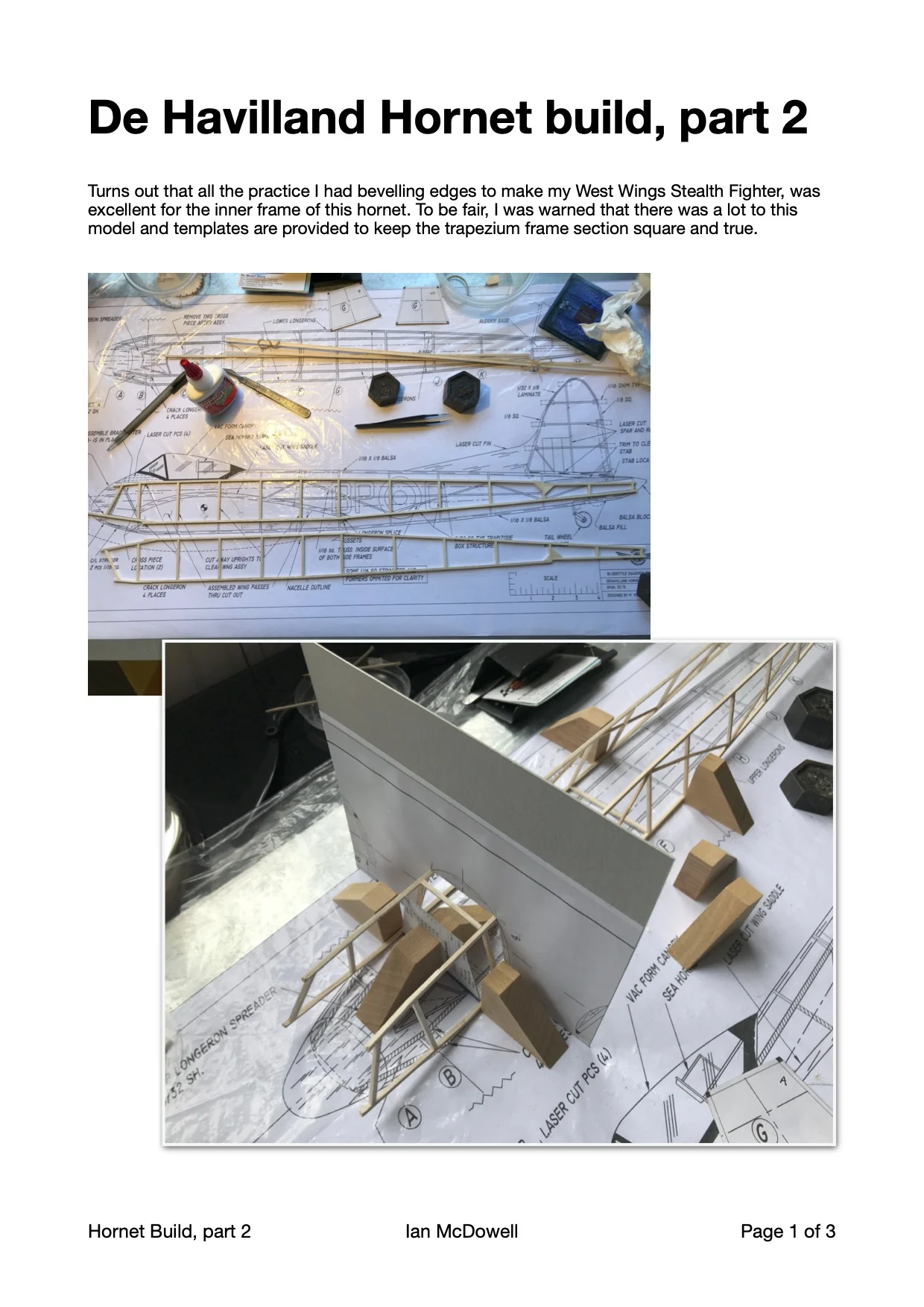 De havilland Hornet build 2