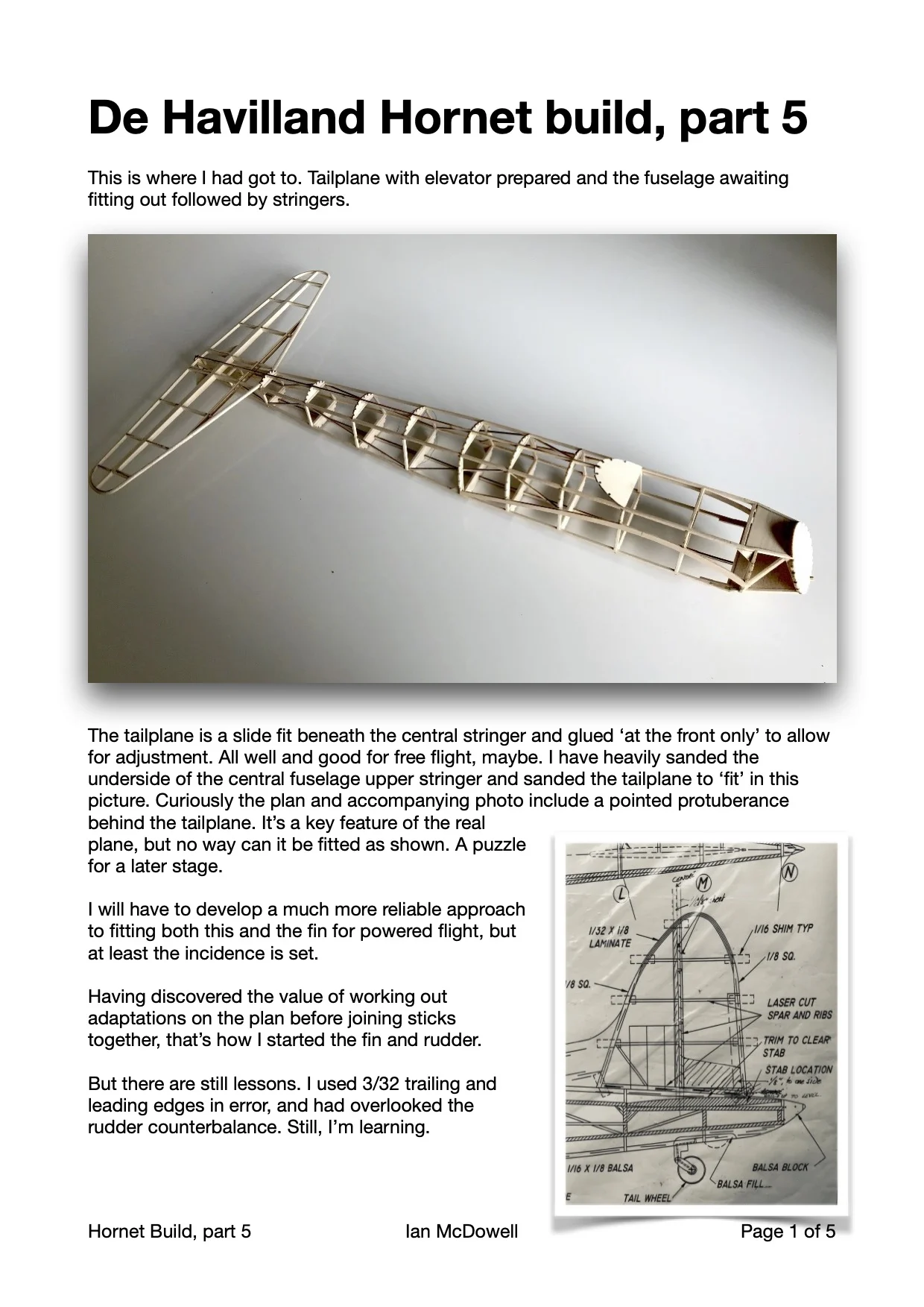 De havilland Hornet build 5