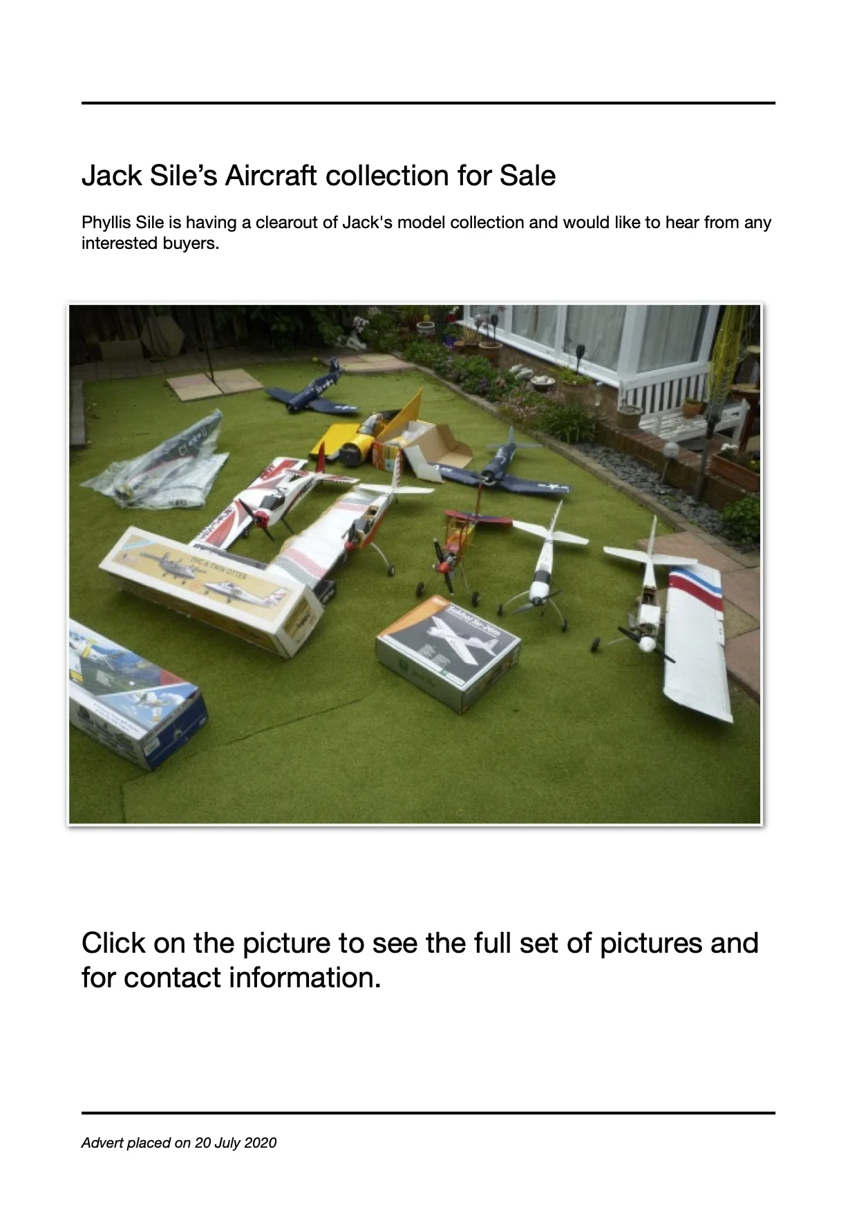 Link to Sale items from Jack Sile's collection 20 July 2020