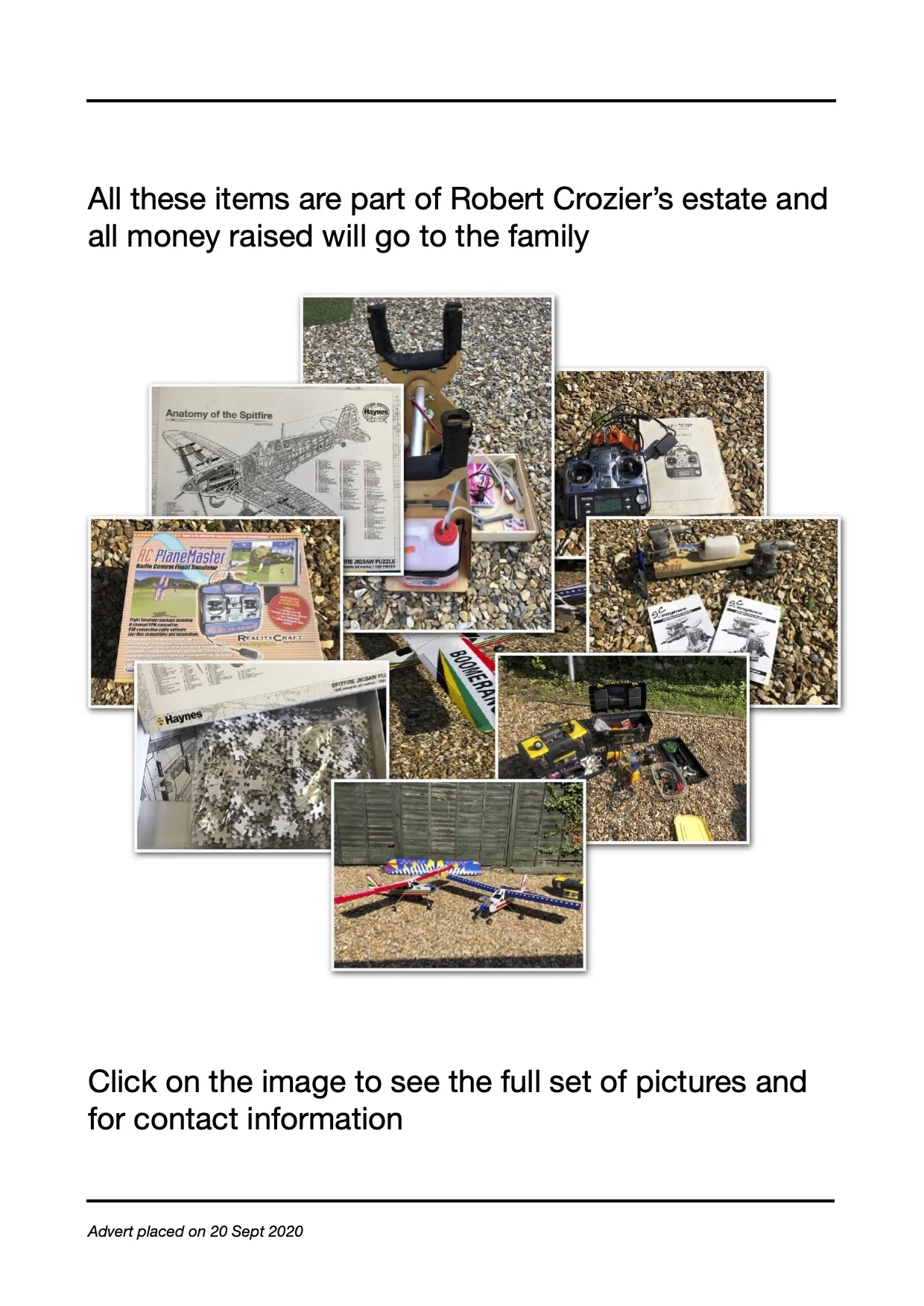 Link to Sale items from Robert Crozier's collection 20 September 2020