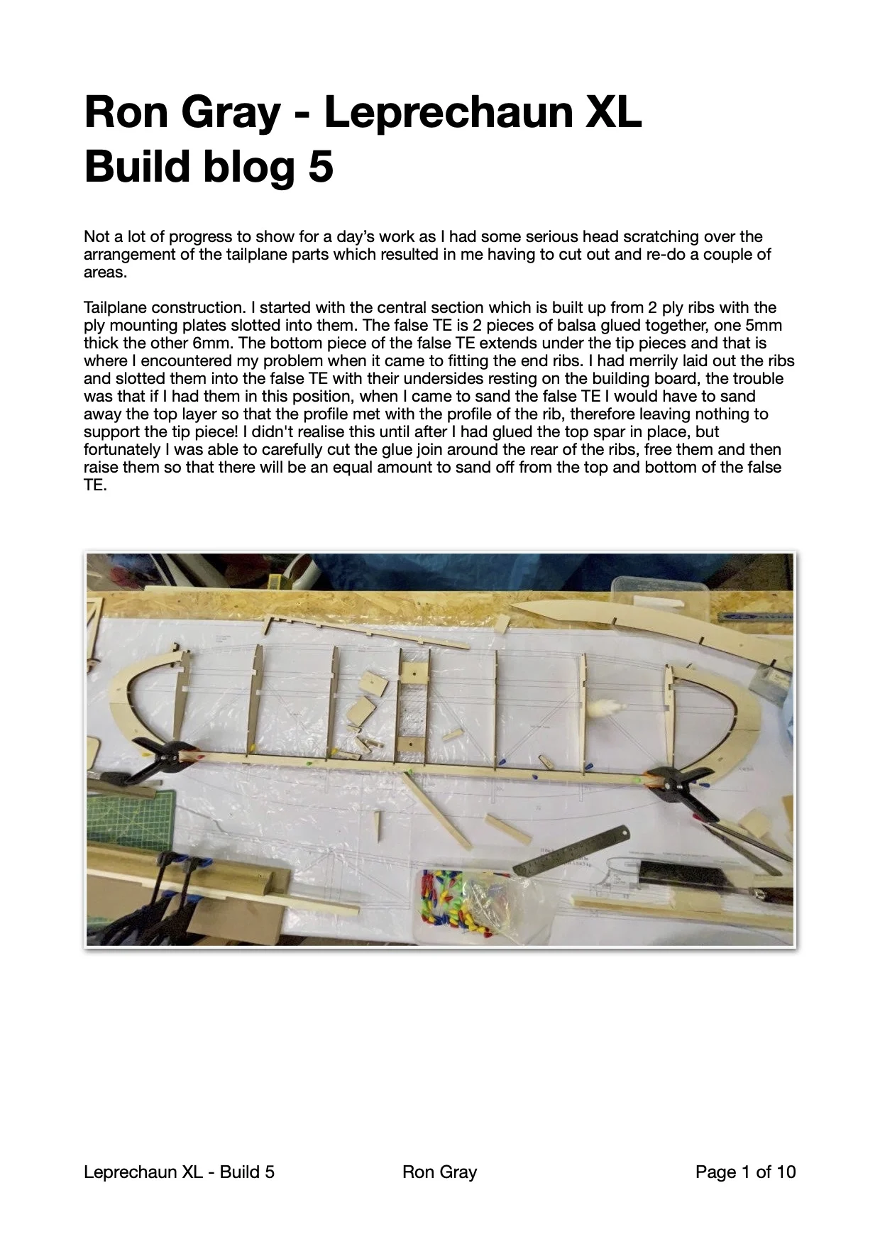 Ron Gray - Leprechaun XL - Build blog 5