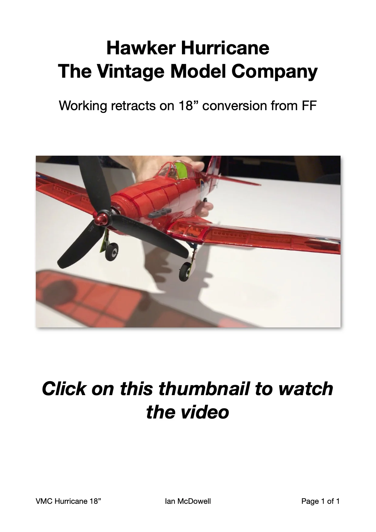 UMX Hurricane with retracts