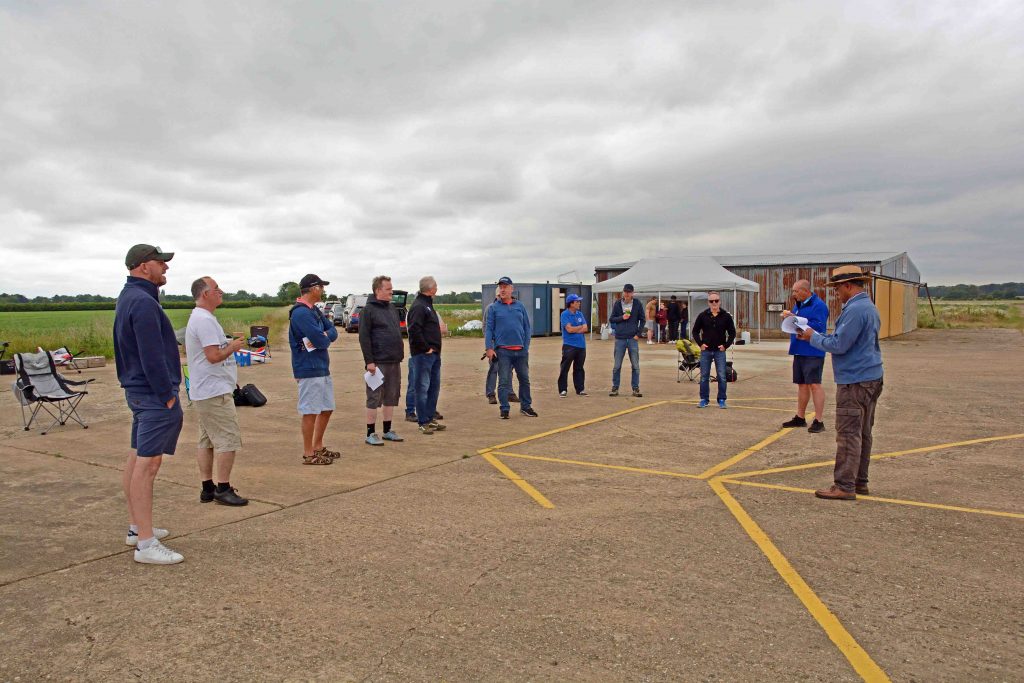 F3A comp at Knettishall, pilots' briefing